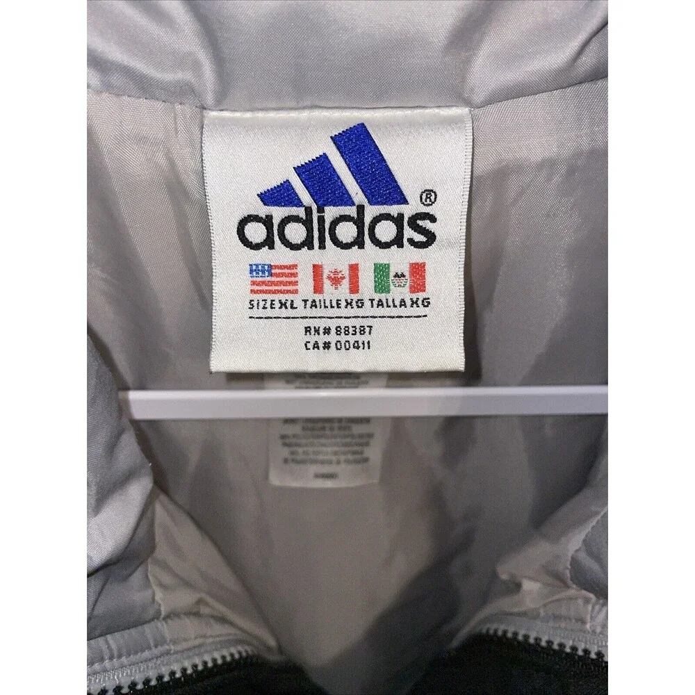 Adidas Men’s Vtg Y2K Jacket & Removeable Vest Size XL Black Outer Silver Inner